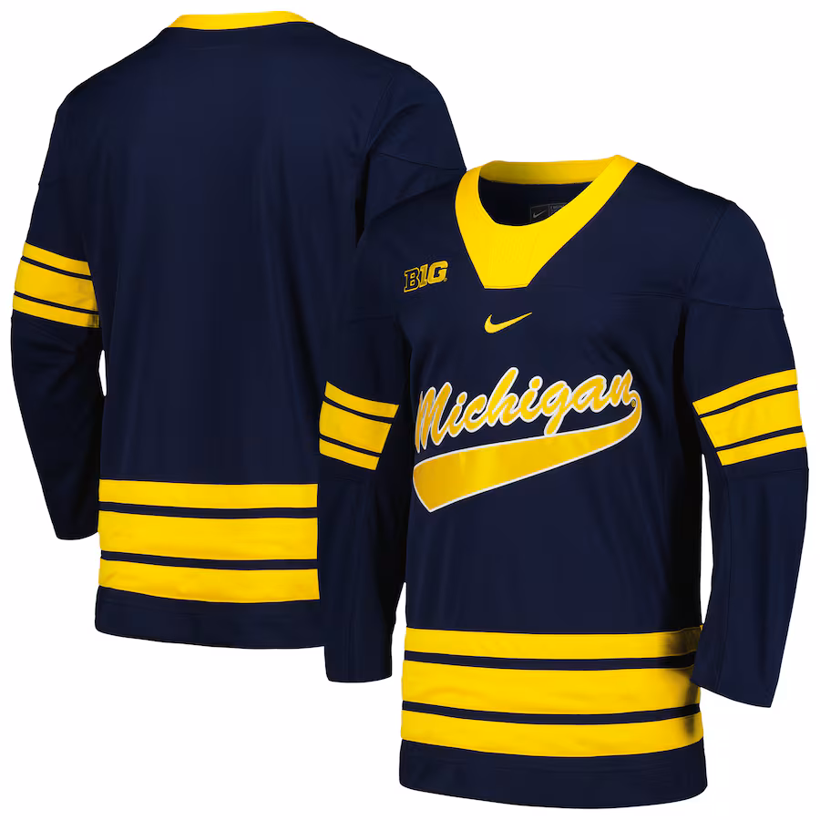 Michigan Wolverines Nike Replica Jersey - Navy - ujerseystore