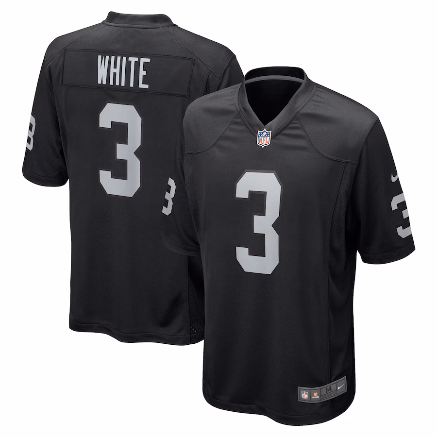 Men's Las Vegas Raiders Zamir White Nike Black Team Game Jersey - ujerseystore