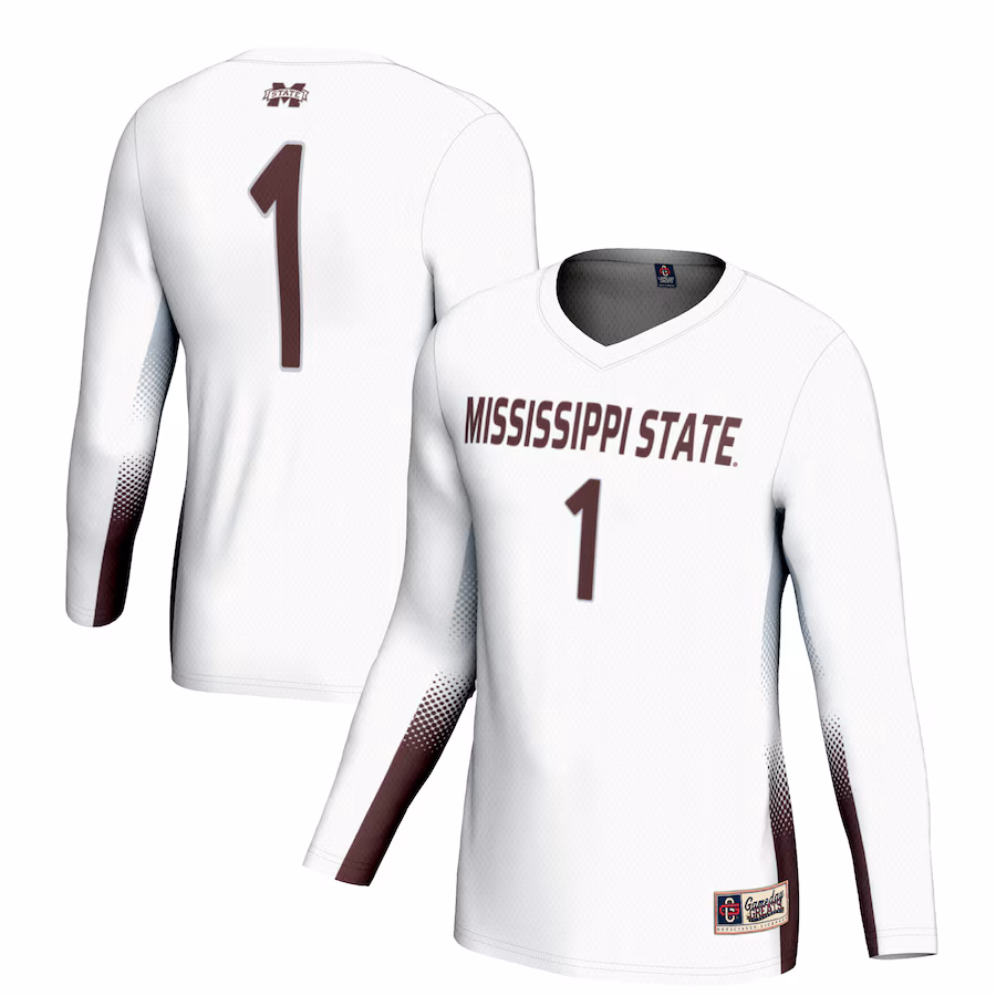 Youth GameDay Greats #1 White Mississippi State Bulldogs Lightweight Women's Volleyball Jersey - ujerseystore