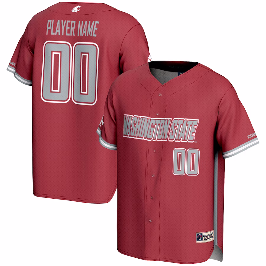 Washington State Cougars GameDay Greats Youth NIL Pick-A-Player Lightweight Baseball Jersey - Crimson - ujerseystore