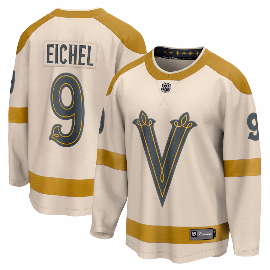 Men's Vegas Golden Knights Jack Eichel Fanatics Cream 2024 NHL Winter Classic Breakaway Player Jersey - ujerseystore