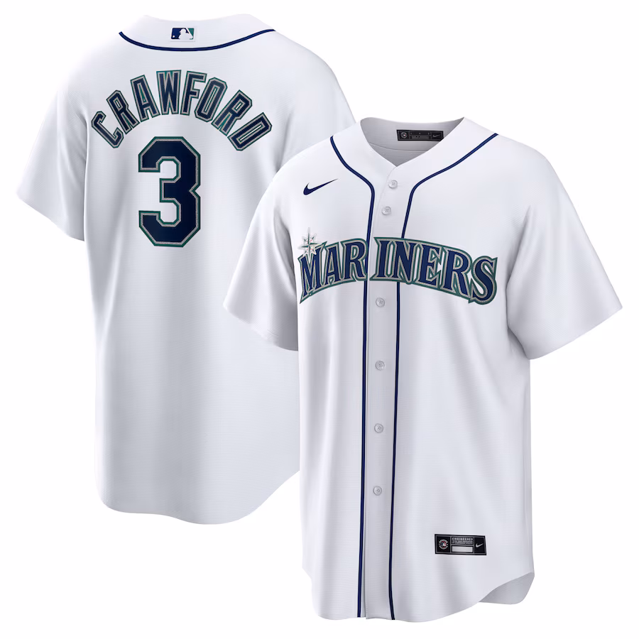 Men's Seattle Mariners JP Crawford Nike White Home Replica Jersey - ujerseystore