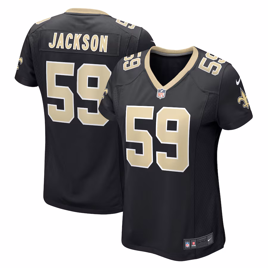 Women's New Orleans Saints Jordan Jackson Nike Black Game Player Jersey - ujerseystore