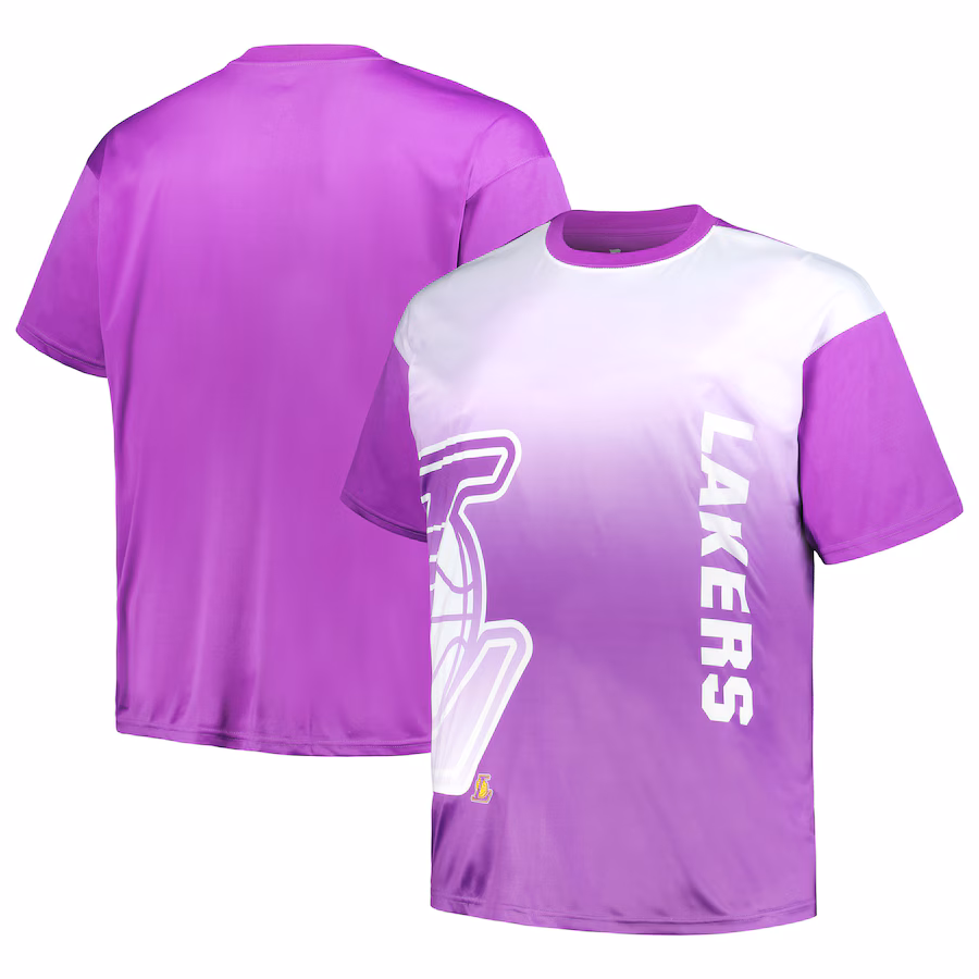 Men's Los Angeles Lakers Purple Big & Tall Sublimated T-Shirt - ujerseystore
