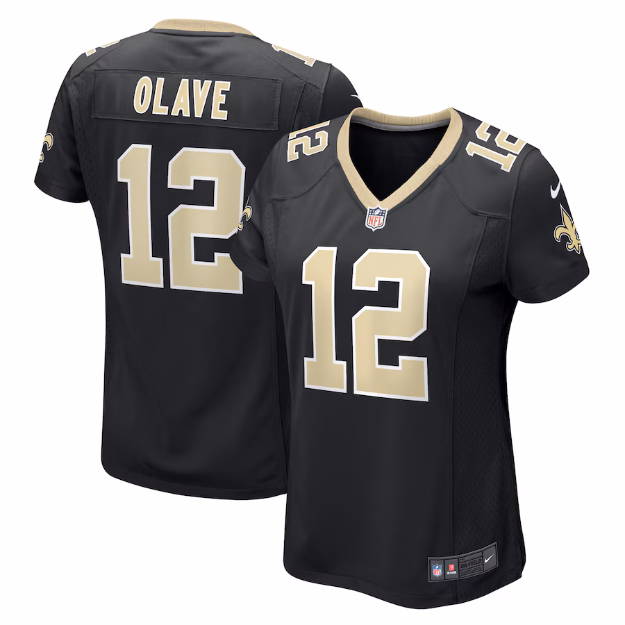 Women's New Orleans Saints Chris Olave Nike Black Game Player Jersey - ujerseystore