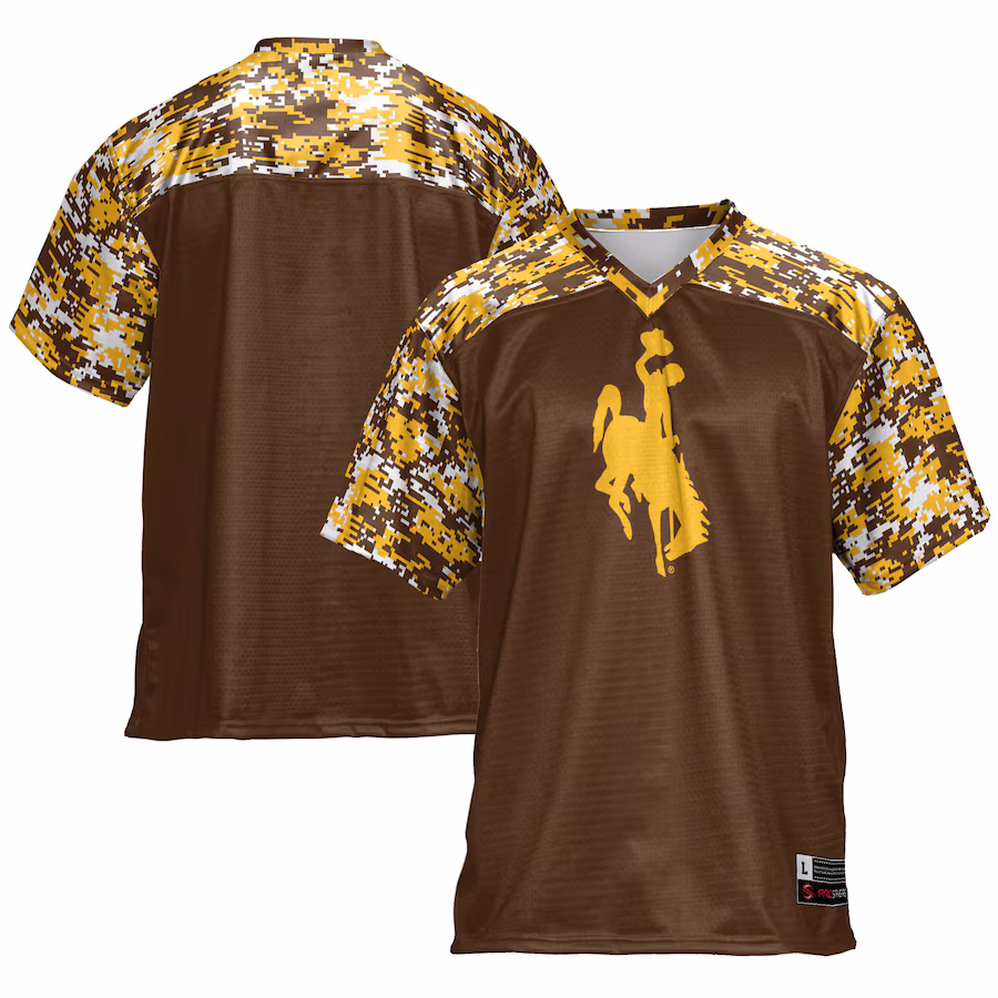 Men's GameDay Greats Brown Wyoming Cowboys Football Jersey - ujerseystore