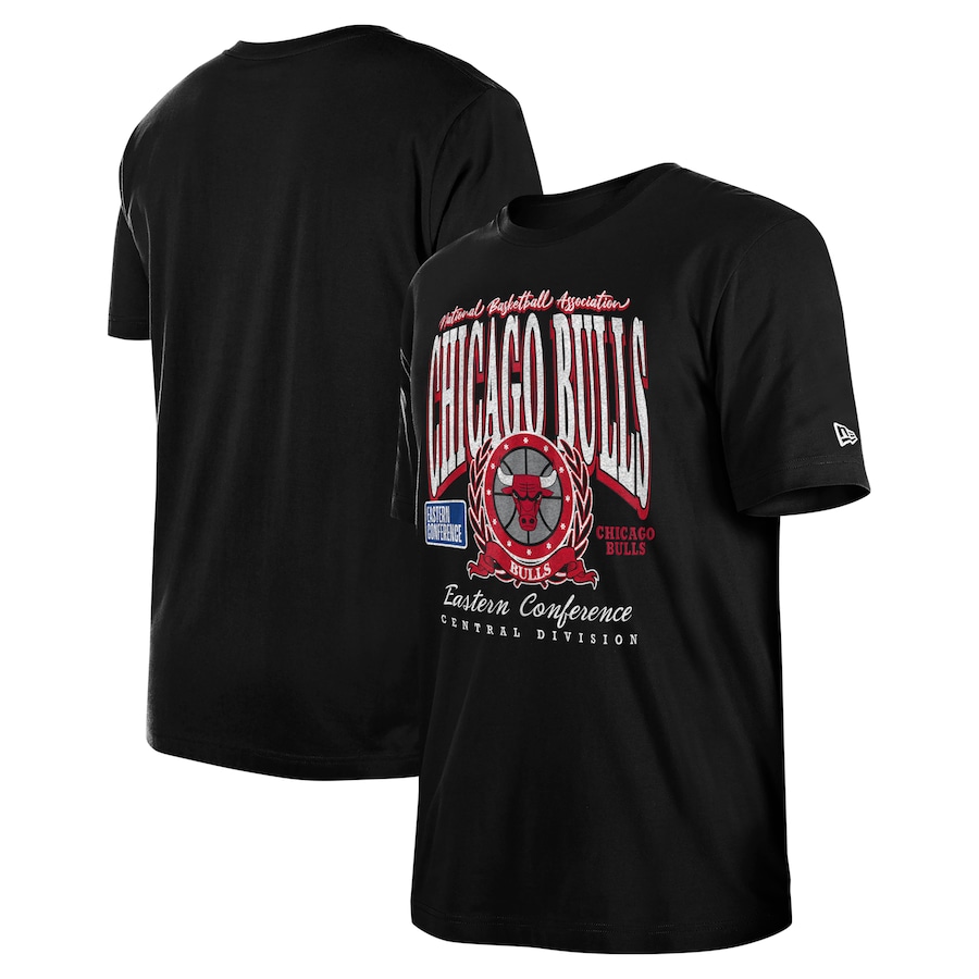 Unisex Chicago Bulls  New Era Black Oversized Essentials Boxy T-Shirt - ujerseystore