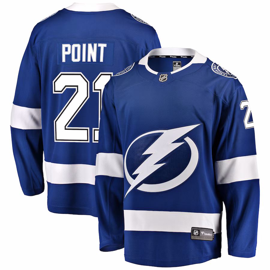 Men's Tampa Bay Lightning Brayden Point Fanatics Blue Home Breakaway Player Jersey - ujerseystore