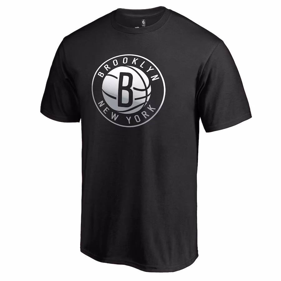 Men's Brooklyn Nets Black Gradient Logo T-Shirt - ujerseystore