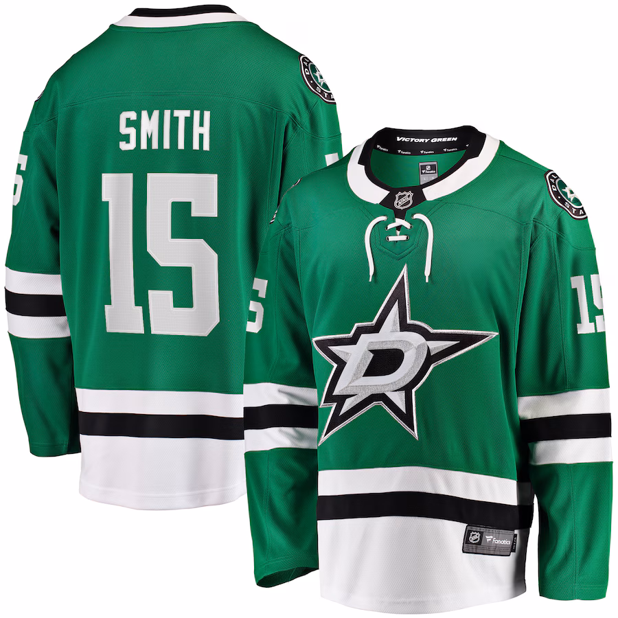 Men's Dallas Stars Craig Smith Fanatics Kelly Green Home Breakaway Jersey - ujerseystore