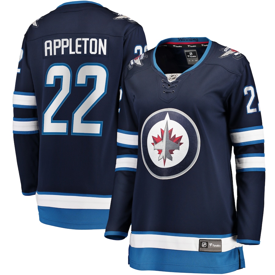 Women's Winnipeg Jets Mason Appleton Fanatics Navy Home Breakaway Jersey - ujerseystore