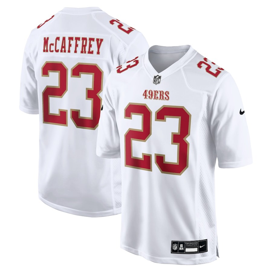Men's San Francisco 49ers Christian McCaffrey Nike Tundra White Fashion Game Jersey - ujerseystore
