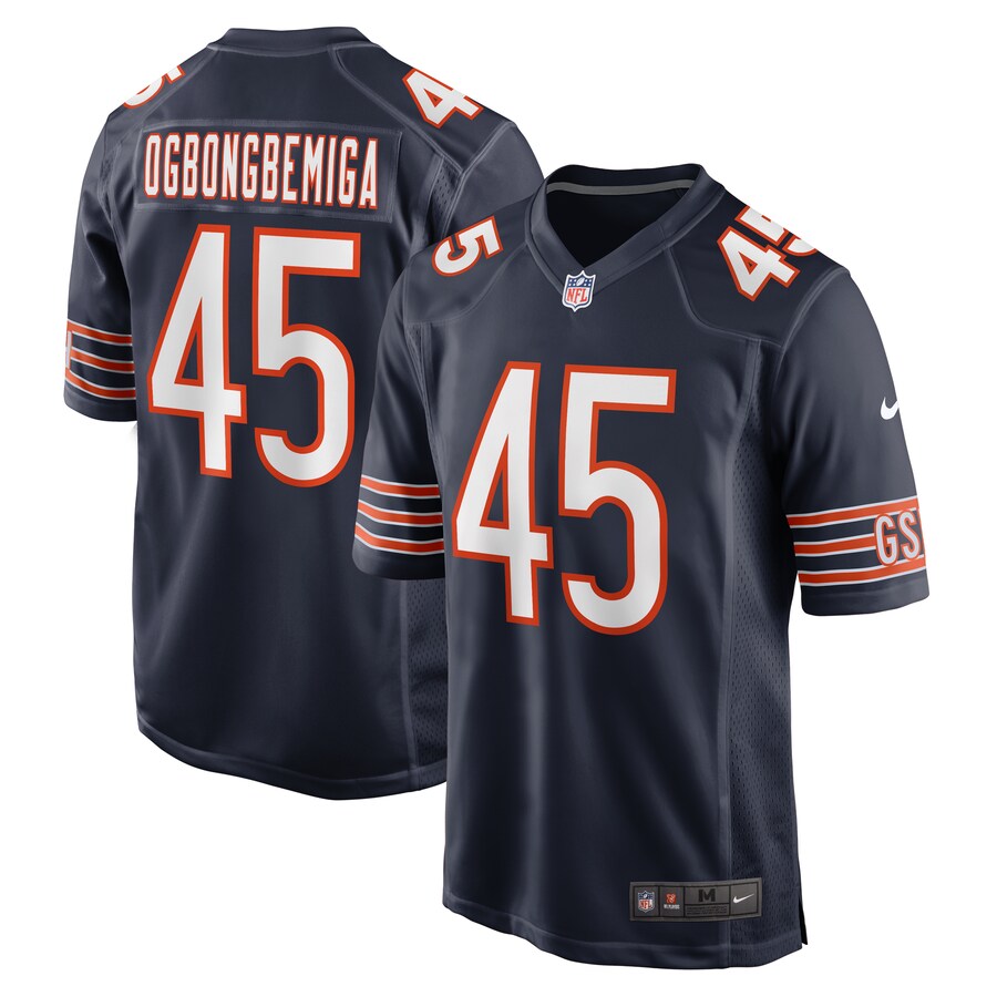 Men's Chicago Bears Amen Ogbongbemiga Nike  Navy  Game Jersey - ujerseystore