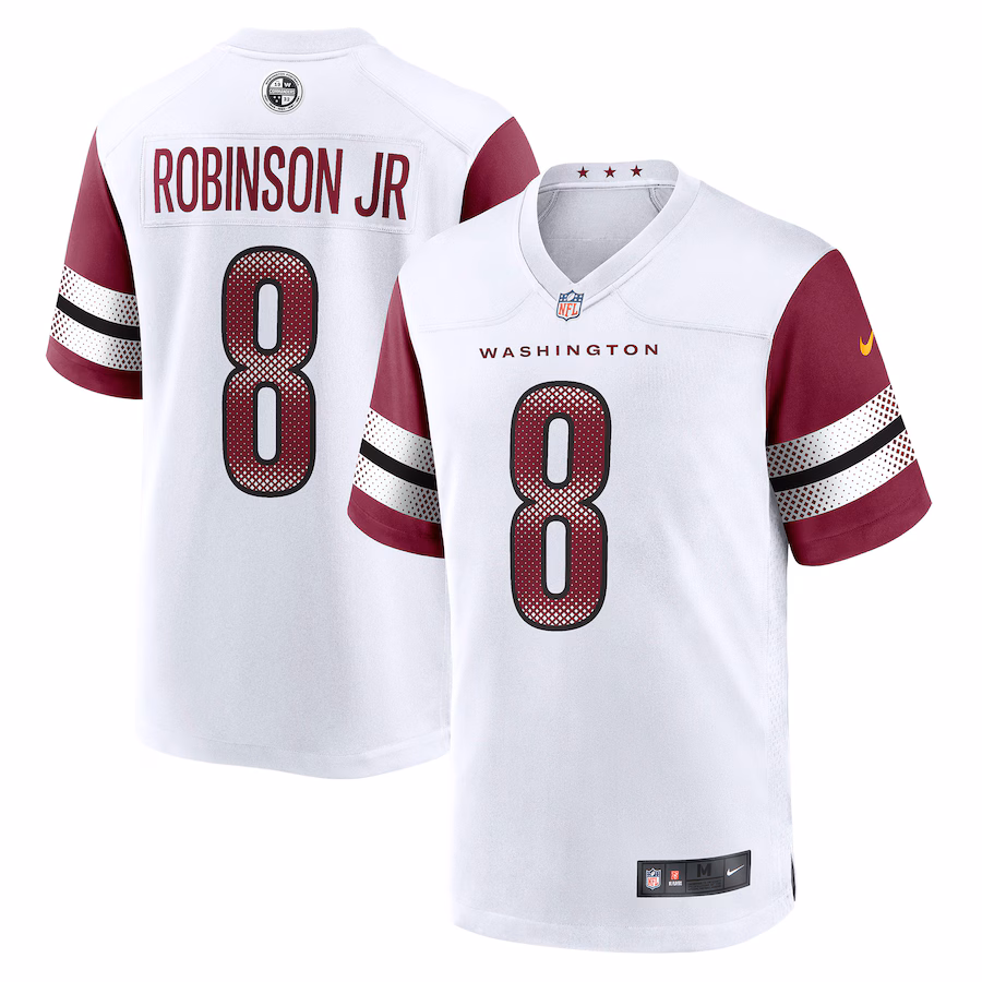 Men's Washington Commanders Brian Robinson Jr. Nike White Away Game Player Jersey - ujerseystore