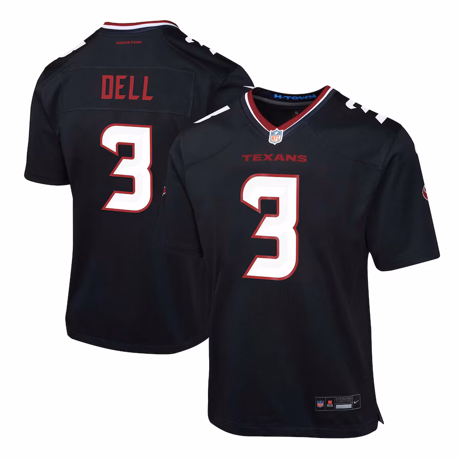 Youth Houston Texans Tank Dell Nike Navy Alternate Game Jersey - ujerseystore