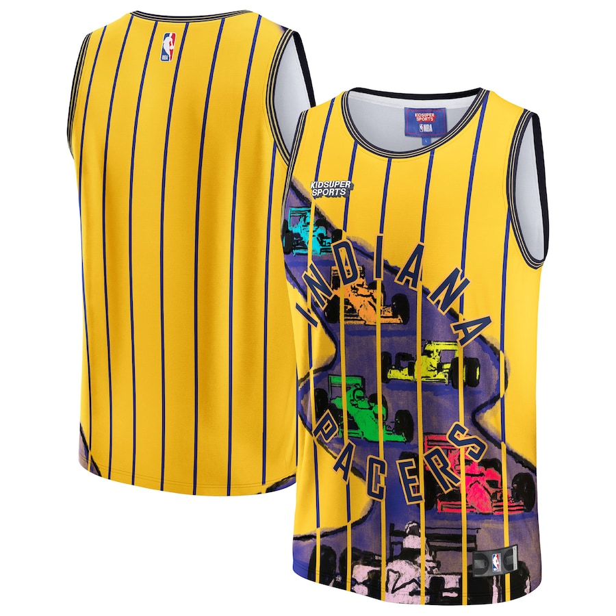 Unisex Indiana Pacers NBA & KidSuper Studios by Fanatics Gold Hometown Jersey - ujerseystore