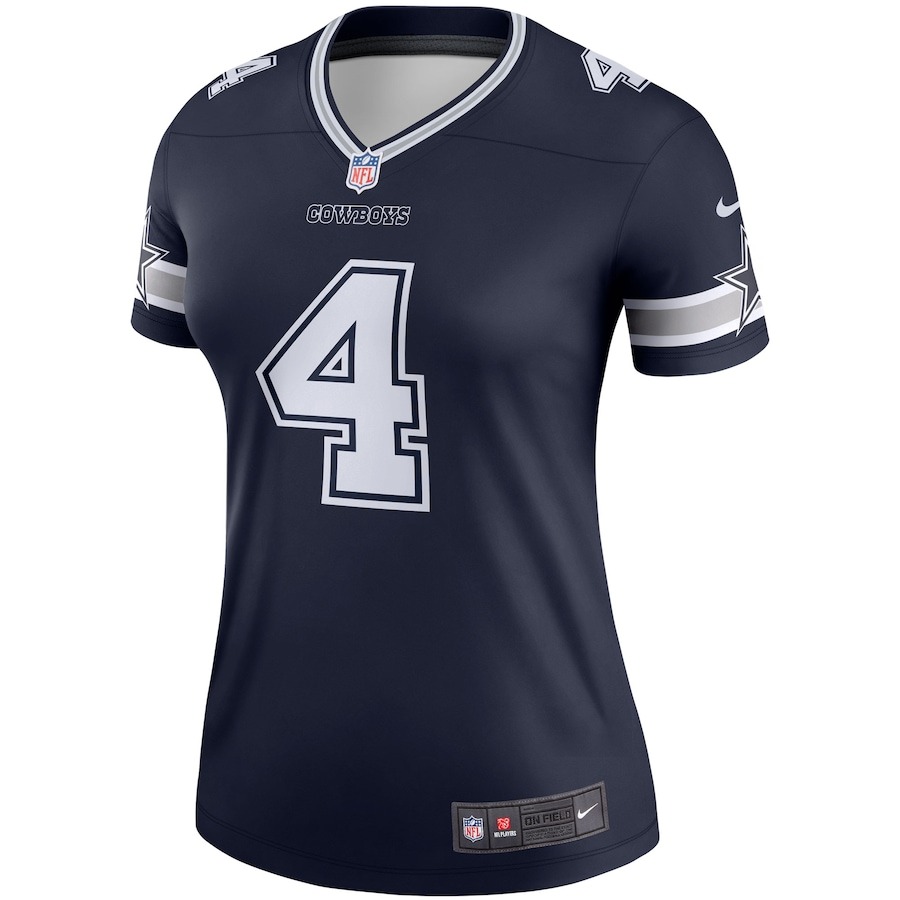 Women's Dallas Cowboys Dak Prescott Nike Navy Legend Player Jersey - ujerseystore