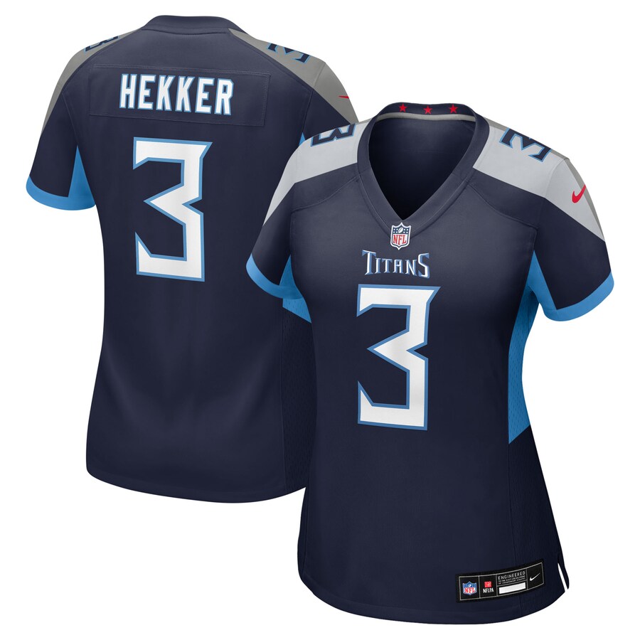 Women's Tennessee Titans Johnny Hekker Nike Navy Team Game Jersey - ujerseystore