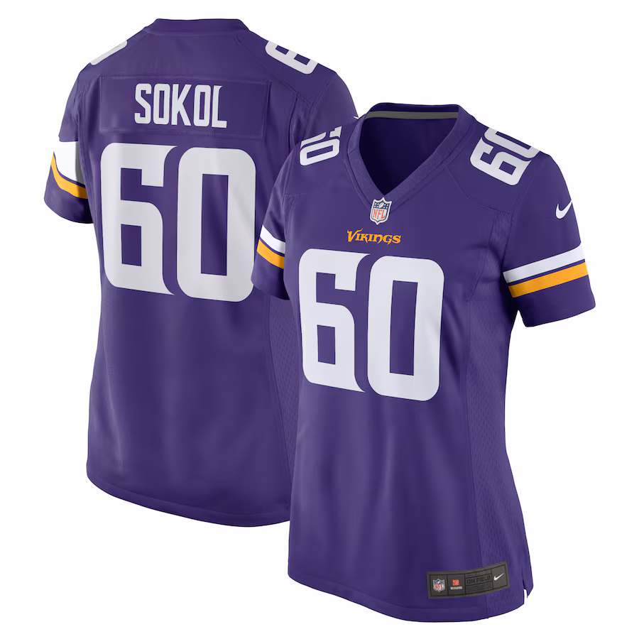 Women's Minnesota Vikings Josh Sokol Nike Purple Home Game Player Jersey - ujerseystore