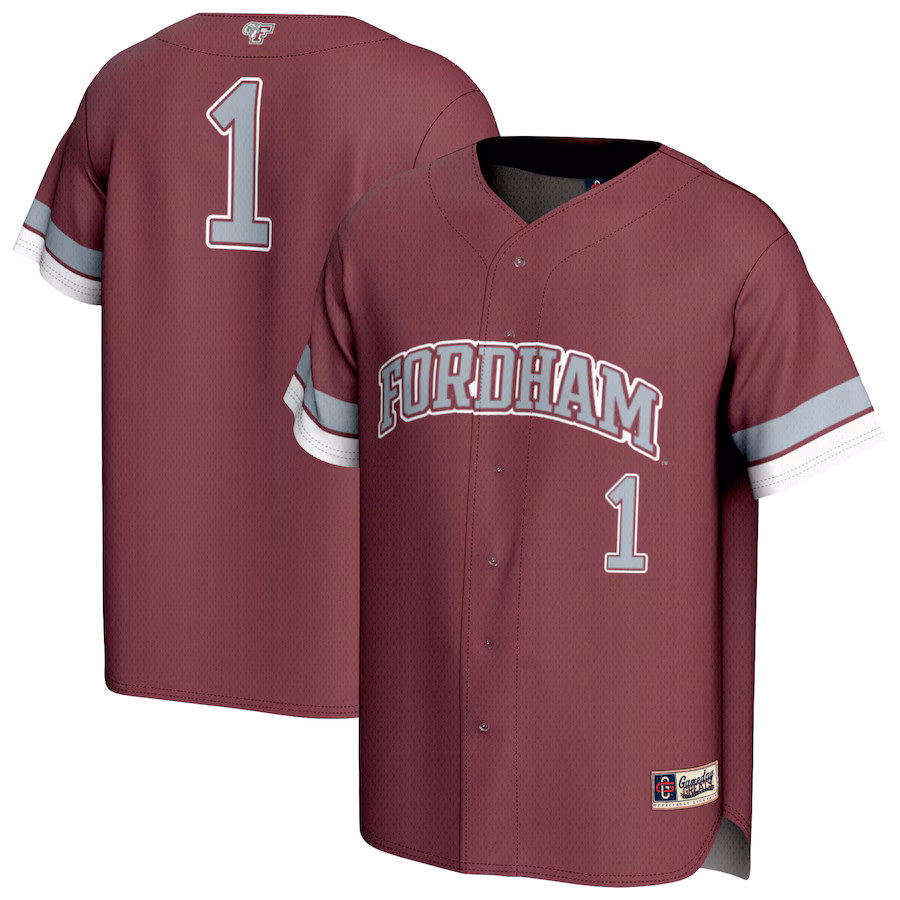 Youth GameDay Greats #1 Maroon Fordham Rams Lightweight Collegiate Baseball Fashion Jersey - ujerseystore