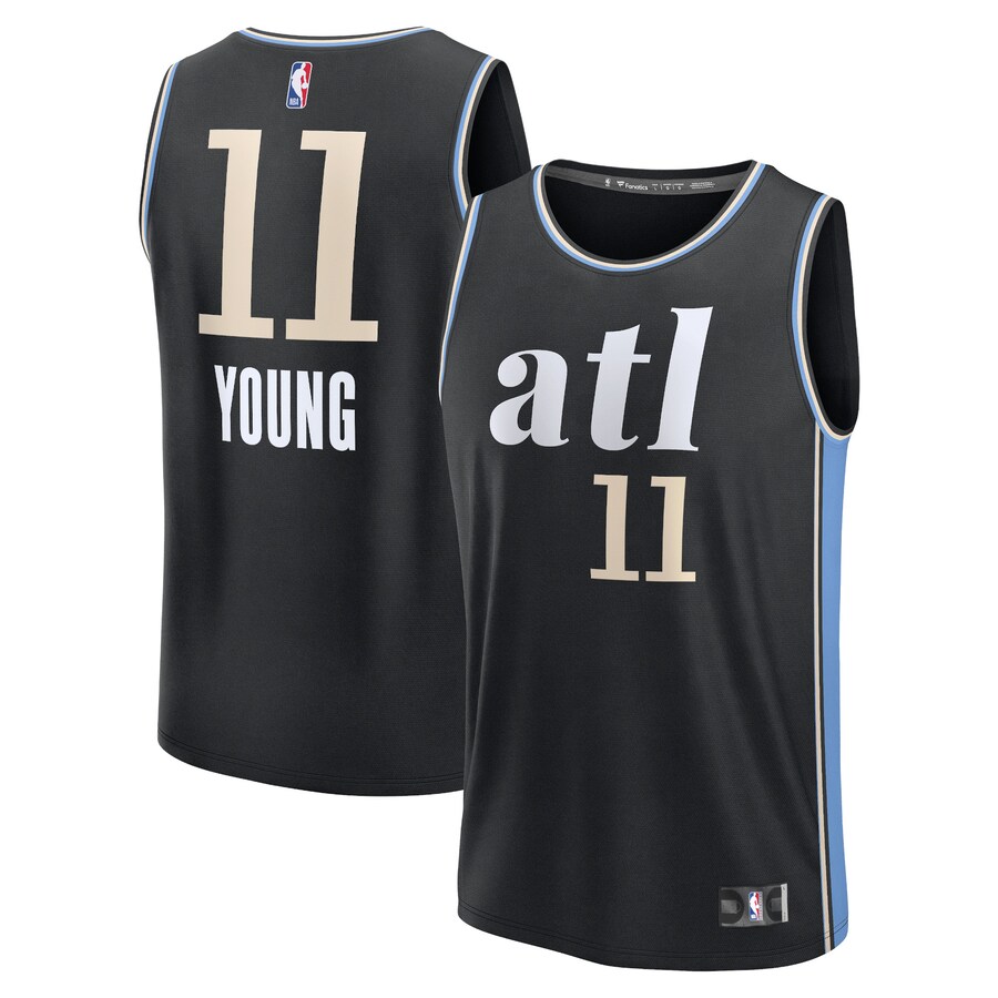 Men's Atlanta Hawks Trae Young Fanatics Black Fast Break Jersey - City Edition - ujerseystore