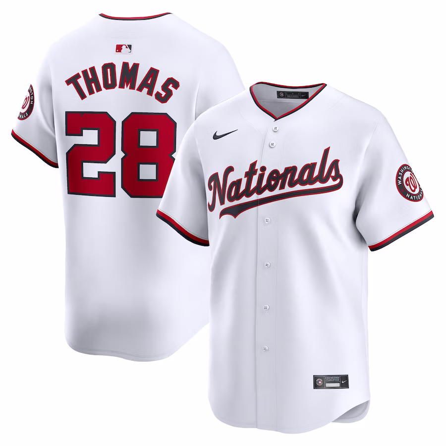 Men's Washington Nationals Lane Thomas Nike White Home Limited Player Jersey - ujerseystore