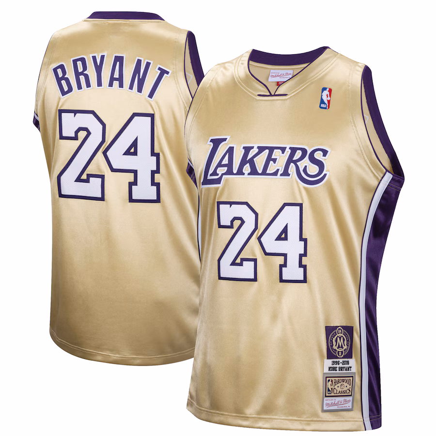 Men's Los Angeles Lakers Kobe Bryant Mitchell & Ness Gold Hall of Fame Class of 2020 #24 Authentic Hardwood Classics Jersey - ujerseystore