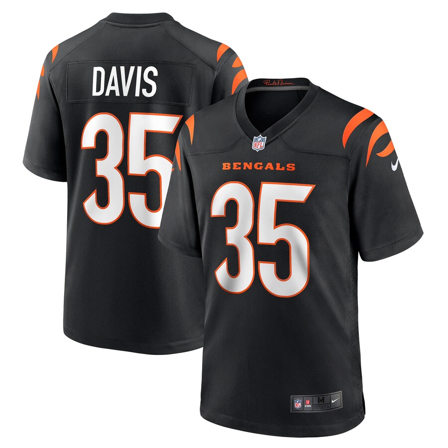 Men's Cincinnati Bengals Jalen Davis Nike Black Game Player Jersey - ujerseystore