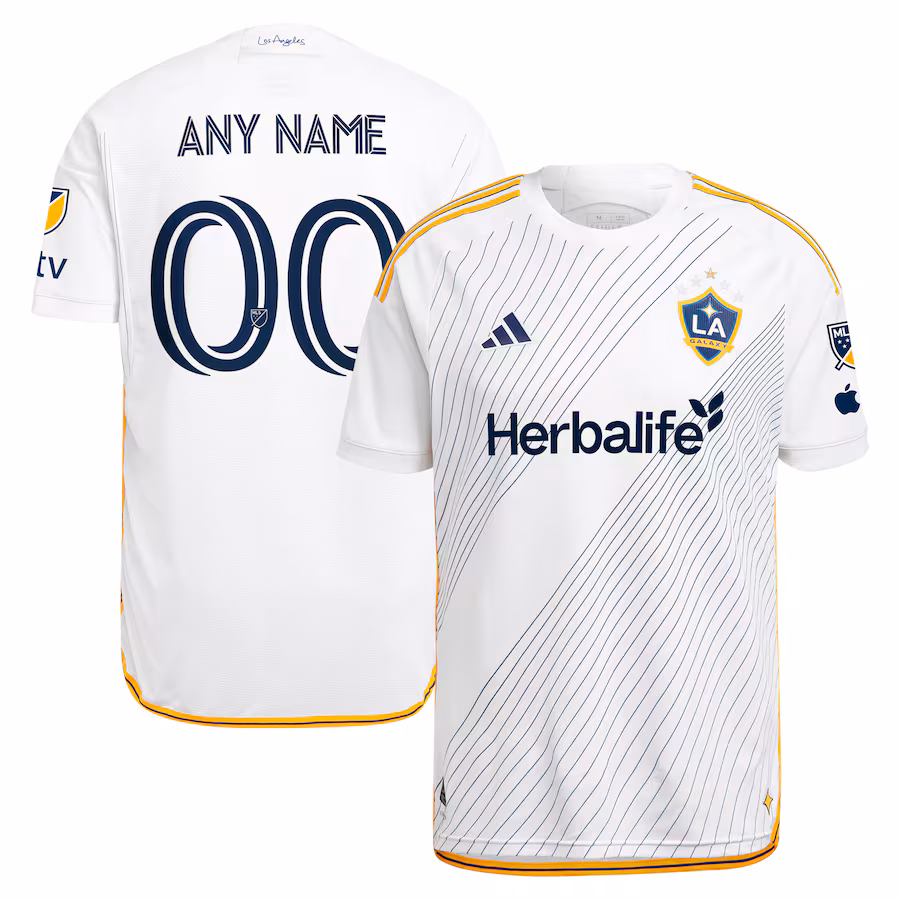 Men's LA Galaxy  adidas White 2024 Angeleno Kit Authentic Custom Jersey - ujerseystore