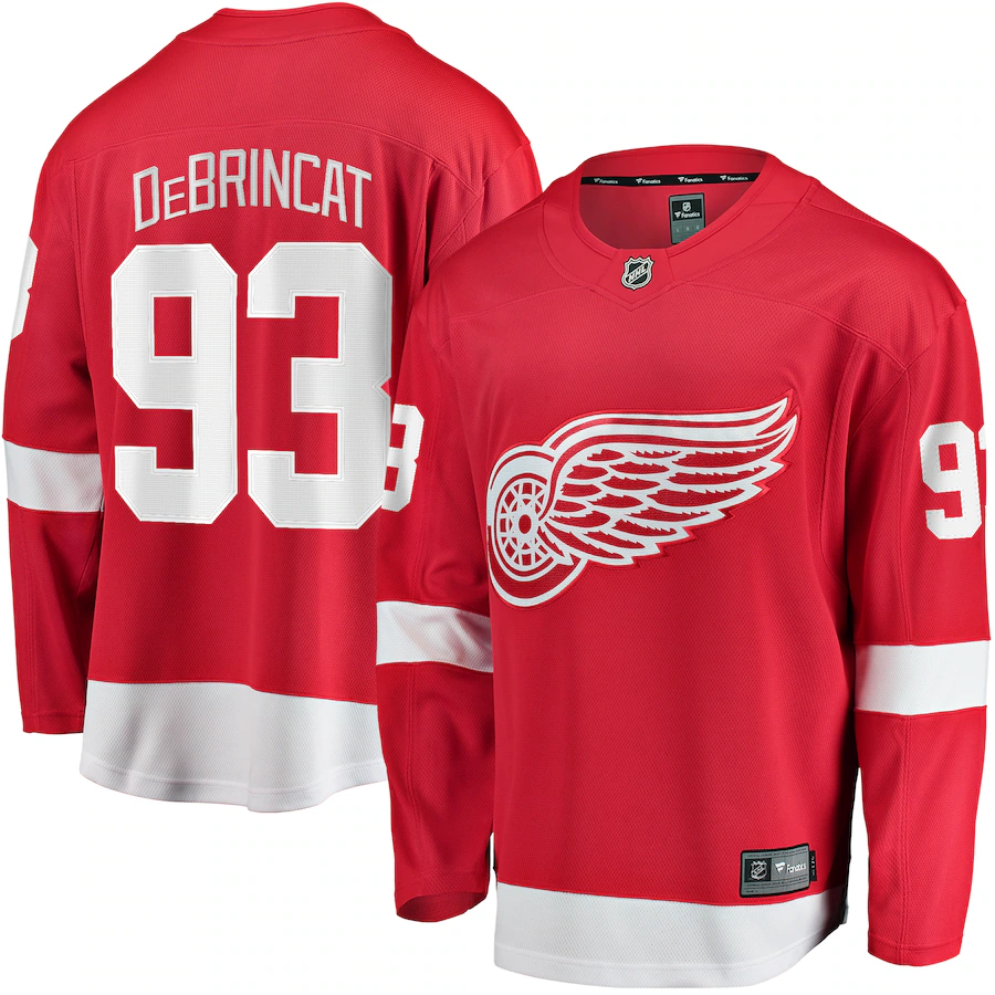 Men's Detroit Red Wings Alex DeBrincat Fanatics Red Home Breakaway Jersey - ujerseystore
