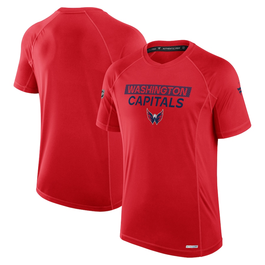 Men's Washington Capitals Fanatics Red Authentic Pro Rink Tech T-Shirt - ujerseystore