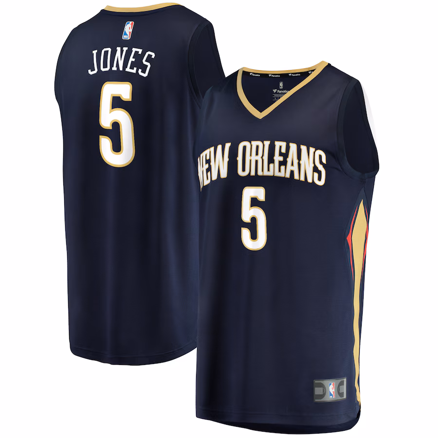 Youth New Orleans Pelicans Herbert Jones Fanatics Navy Fast Break Replica Jersey - Icon Edition - ujerseystore