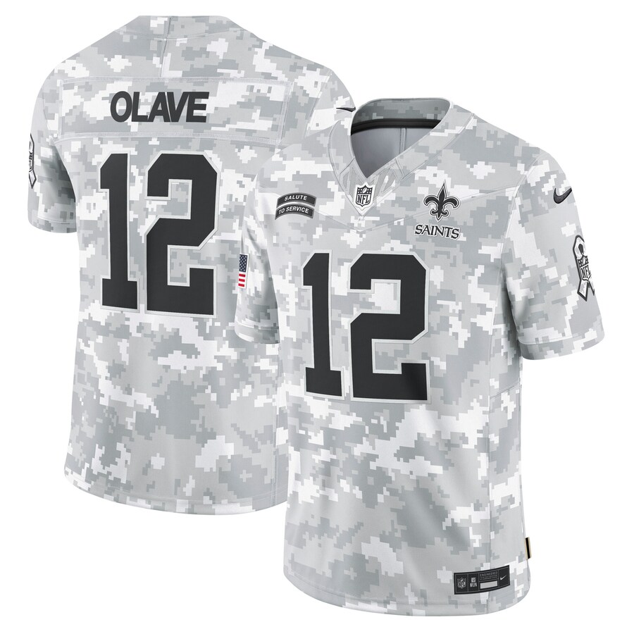 Men's New Orleans Saints Chris Olave Nike Arctic Camo 2024 Salute to Service Limited Jersey - ujerseystore