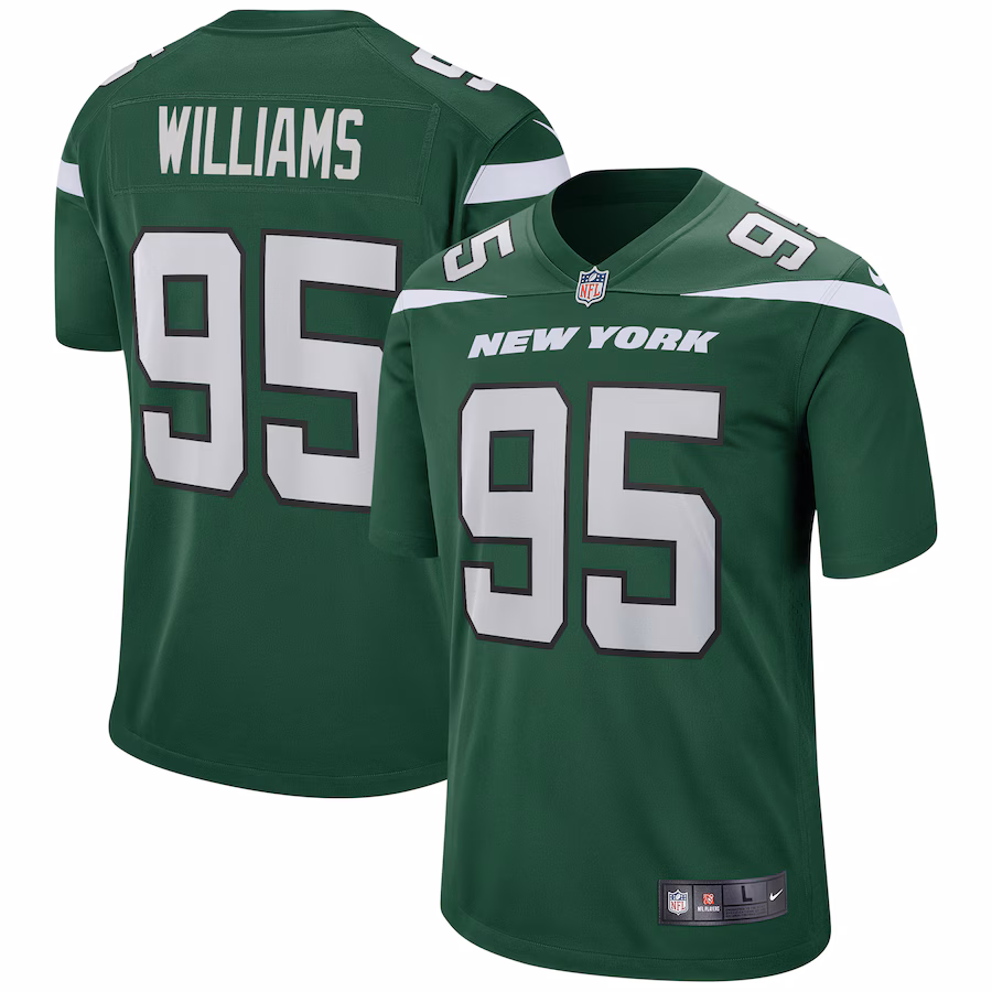 Men's New York Jets Quinnen Williams Nike Gotham Green Game Jersey - ujerseystore
