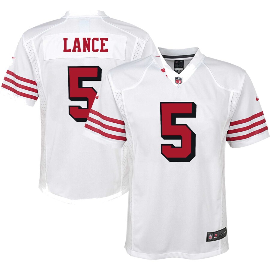 Youth San Francisco 49ers Trey Lance Nike White Game Jersey - ujerseystore