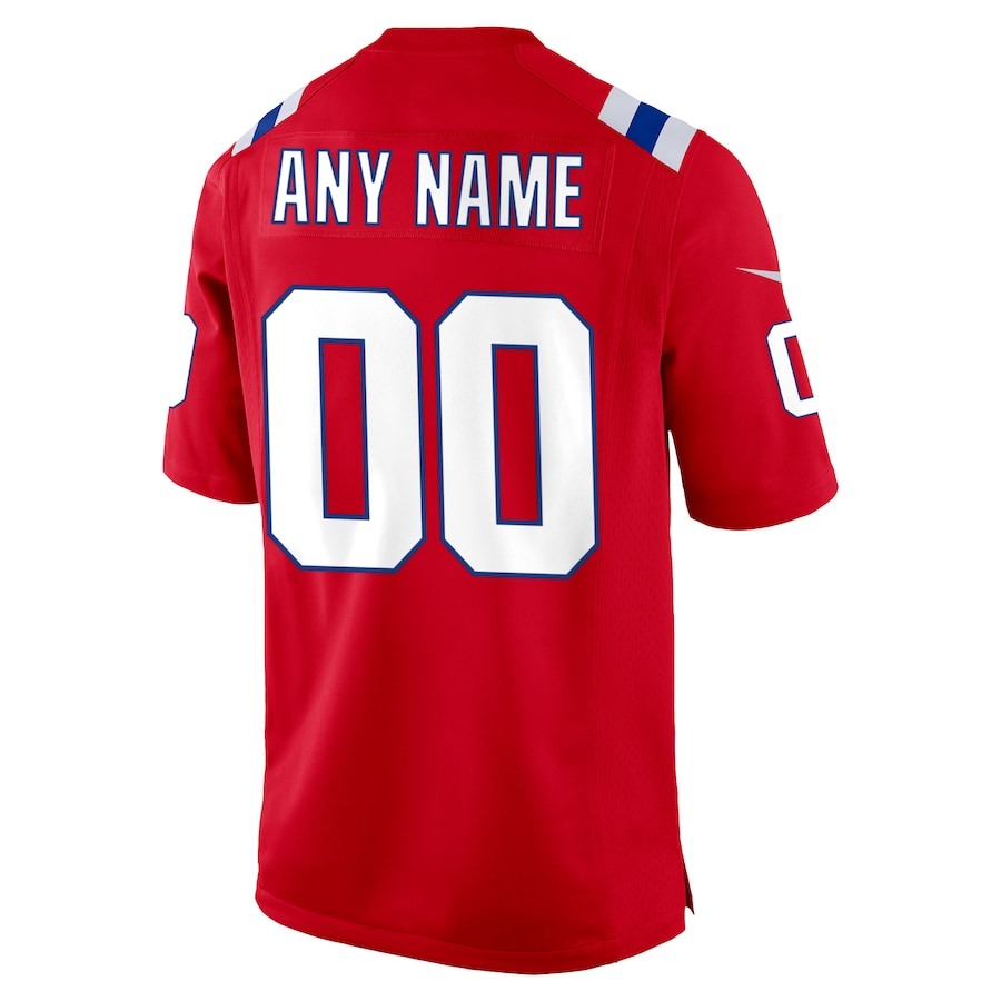 Men's New England Patriots Nike Red Alternate Custom Jersey - ujerseystore