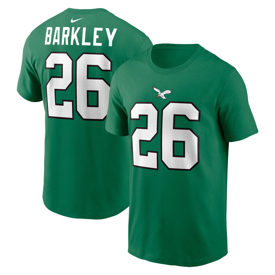 Men's Philadelphia Eagles Saquon Barkley Nike Kelly Green Player Name & Number T-Shirt - ujerseystore