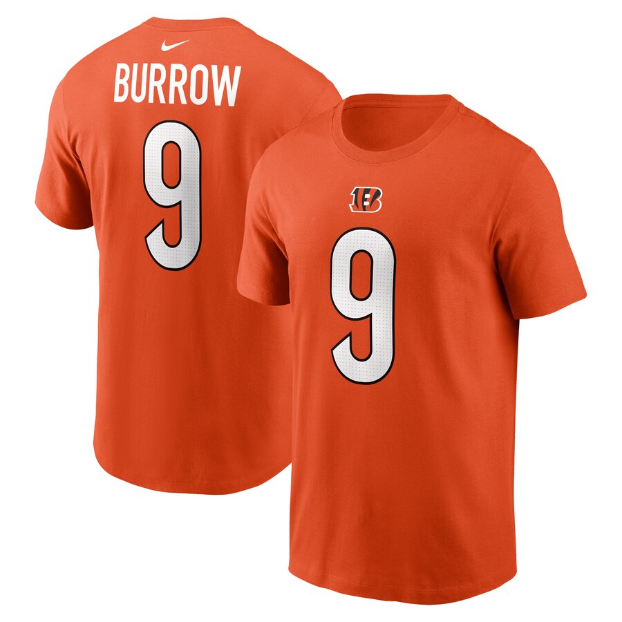 Men's Cincinnati Bengals Joe Burrow Nike  Orange  Player Name & Number T-Shirt - ujerseystore