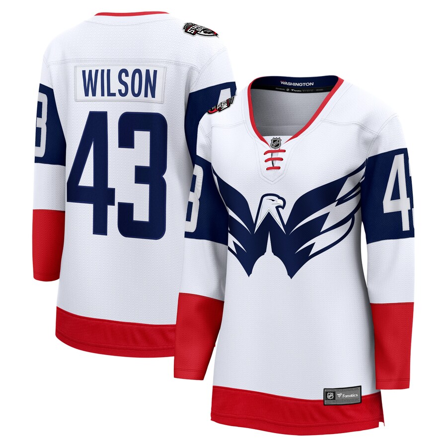 Women's Washington Capitals Tom Wilson Fanatics Branded White 2023 NHL Stadium Series Breakaway Player Jersey - ujerseystore