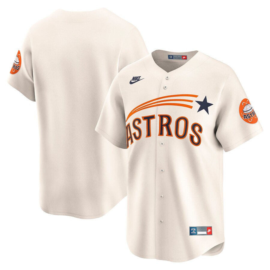 Men's Houston Astros Nike Cream Throwback Cooperstown Collection Limited Jersey - ujerseystore