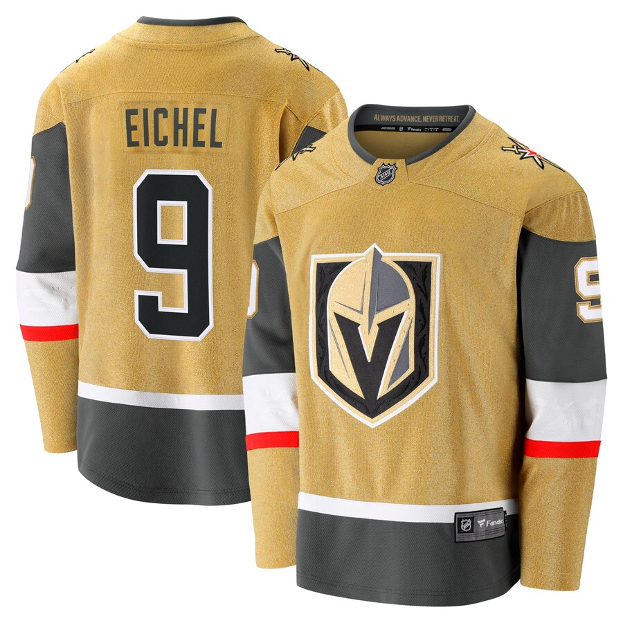 Men's Vegas Golden Knights Jack Eichel Fanatics Branded Gold Alternate Premier Breakaway Player Jersey - ujerseystore