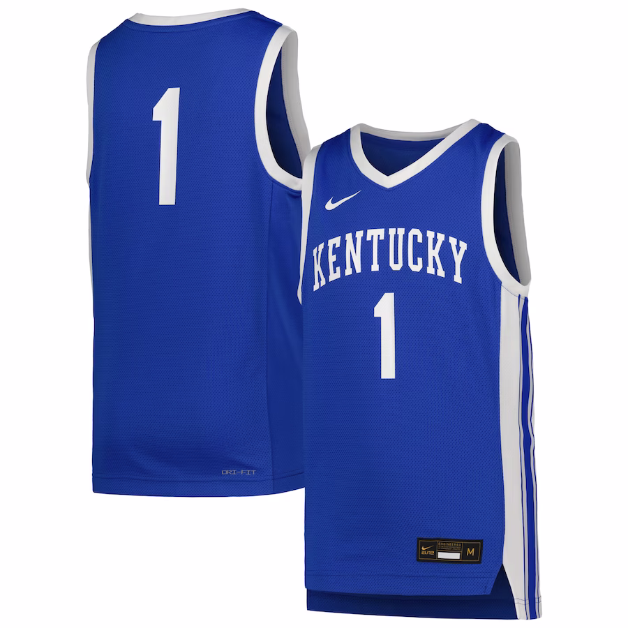 #1 Kentucky Wildcats Nike Youth Icon Replica Basketball Jersey - Royal - ujerseystore