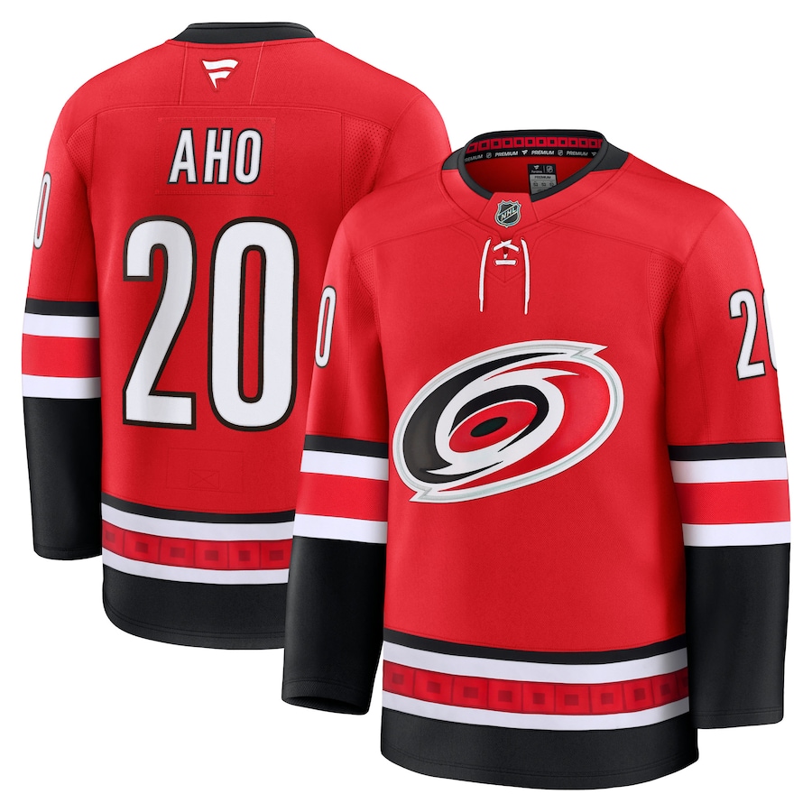 Men's Carolina Hurricanes Sebastian Aho Fanatics Red Alternate Premium Jersey - ujerseystore