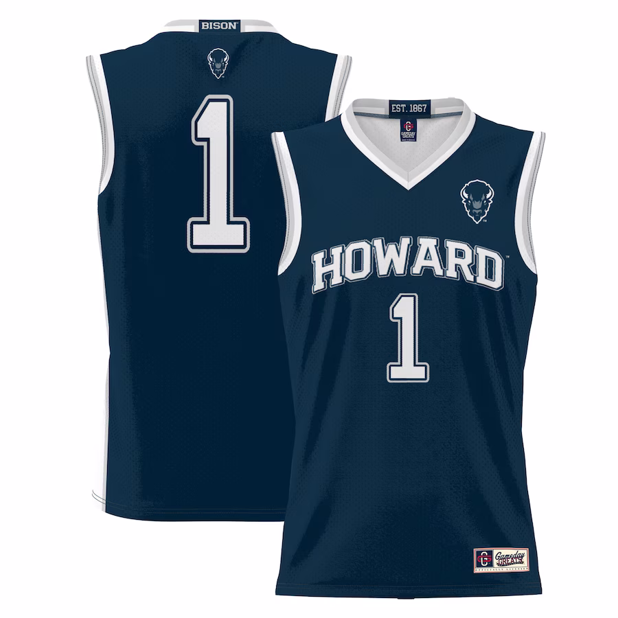 #1  Howard Bison GameDay Greats  Lightweight Basketball Jersey - Navy - ujerseystore