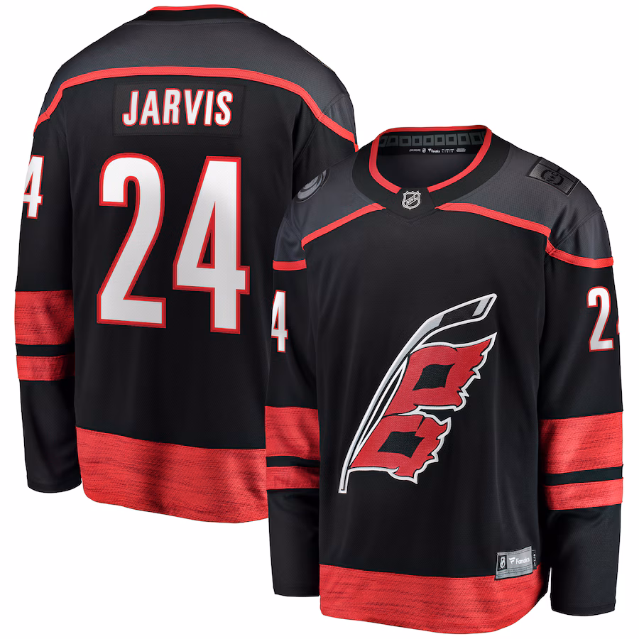 Men's Carolina Hurricanes Seth Jarvis Fanatics Black Home Breakaway Jersey - ujerseystore