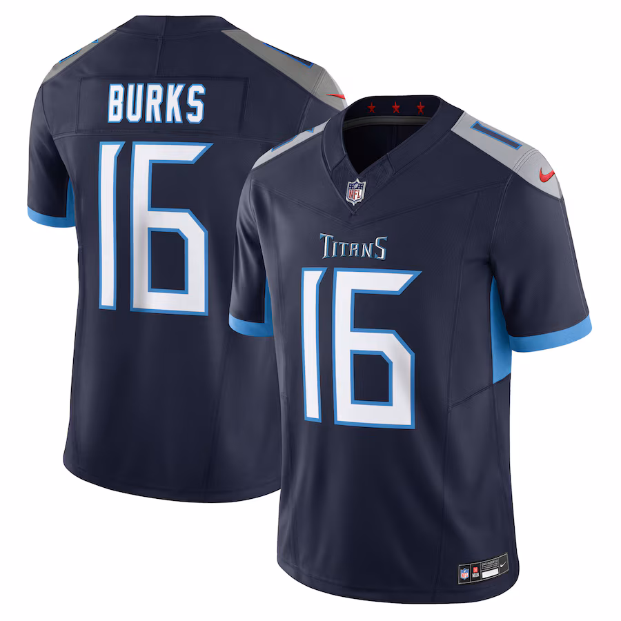 Men's Tennessee Titans Treylon Burks Nike Navy Vapor F.U.S.E. Limited Jersey - ujerseystore