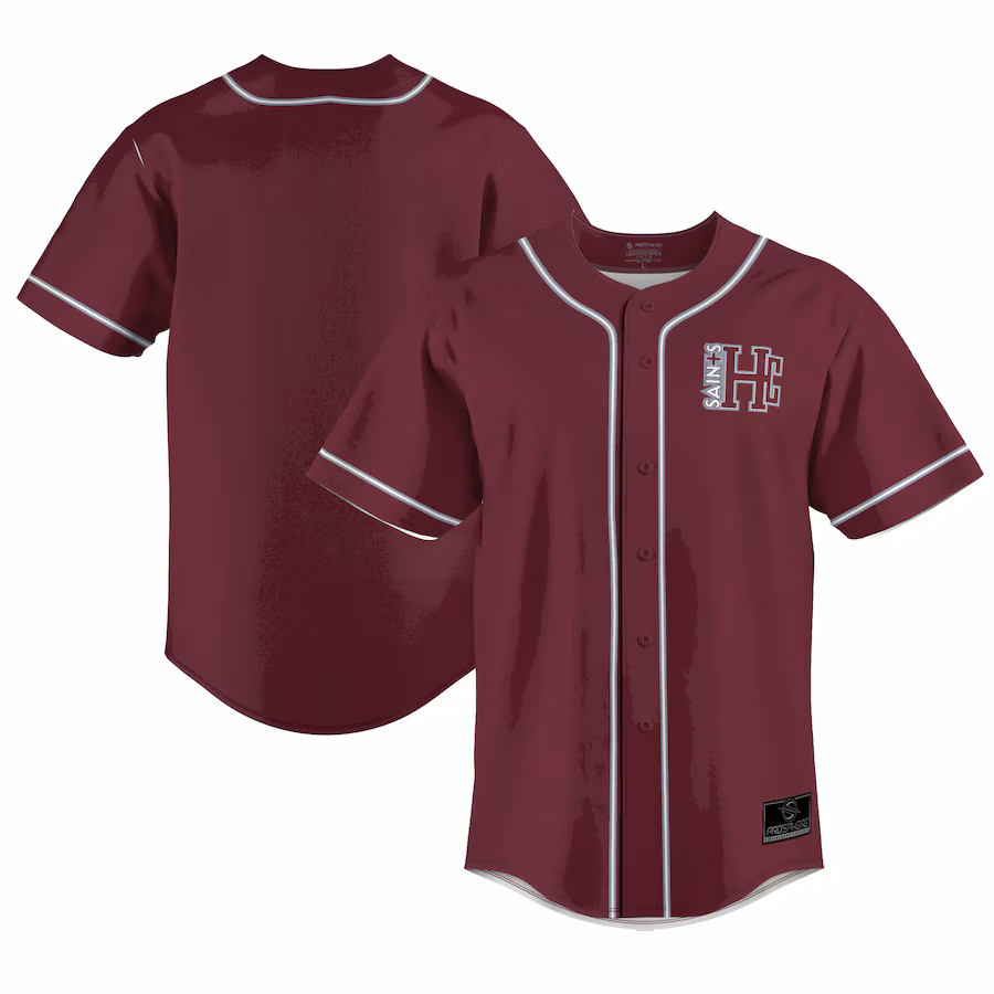 Youth ProSphere Maroon Holy Cross Saints Baseball Jersey - ujerseystore