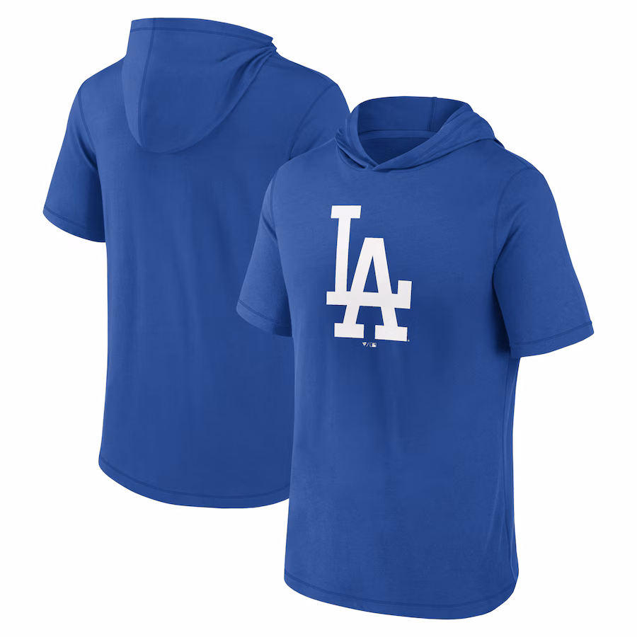 Men's Los Angeles Dodgers Fanatics Royal Short Sleeve Hoodie T-Shirt - ujerseystore