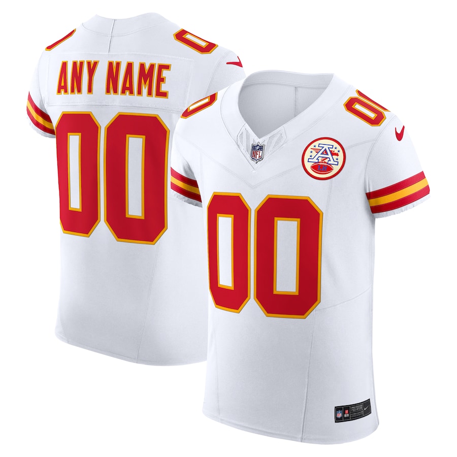 Men's Kansas City Chiefs Nike White Vapor F.U.S.E. Elite Custom Jersey - ujerseystore