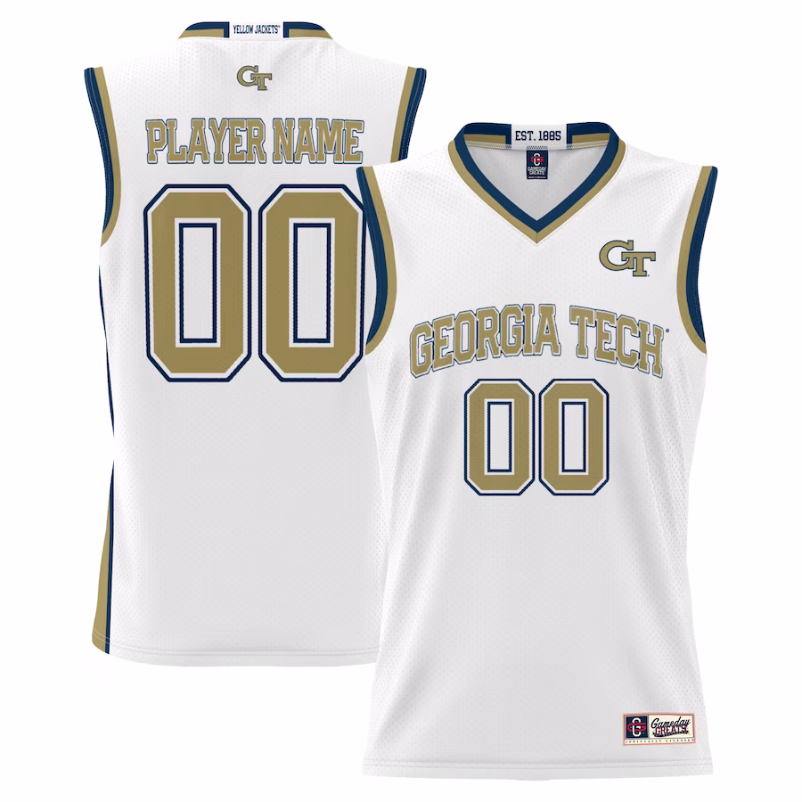 Georgia Tech Yellow Jackets GameDay Greats Youth NIL Pick-A-Player Lightweight Basketball Jersey - White - ujerseystore